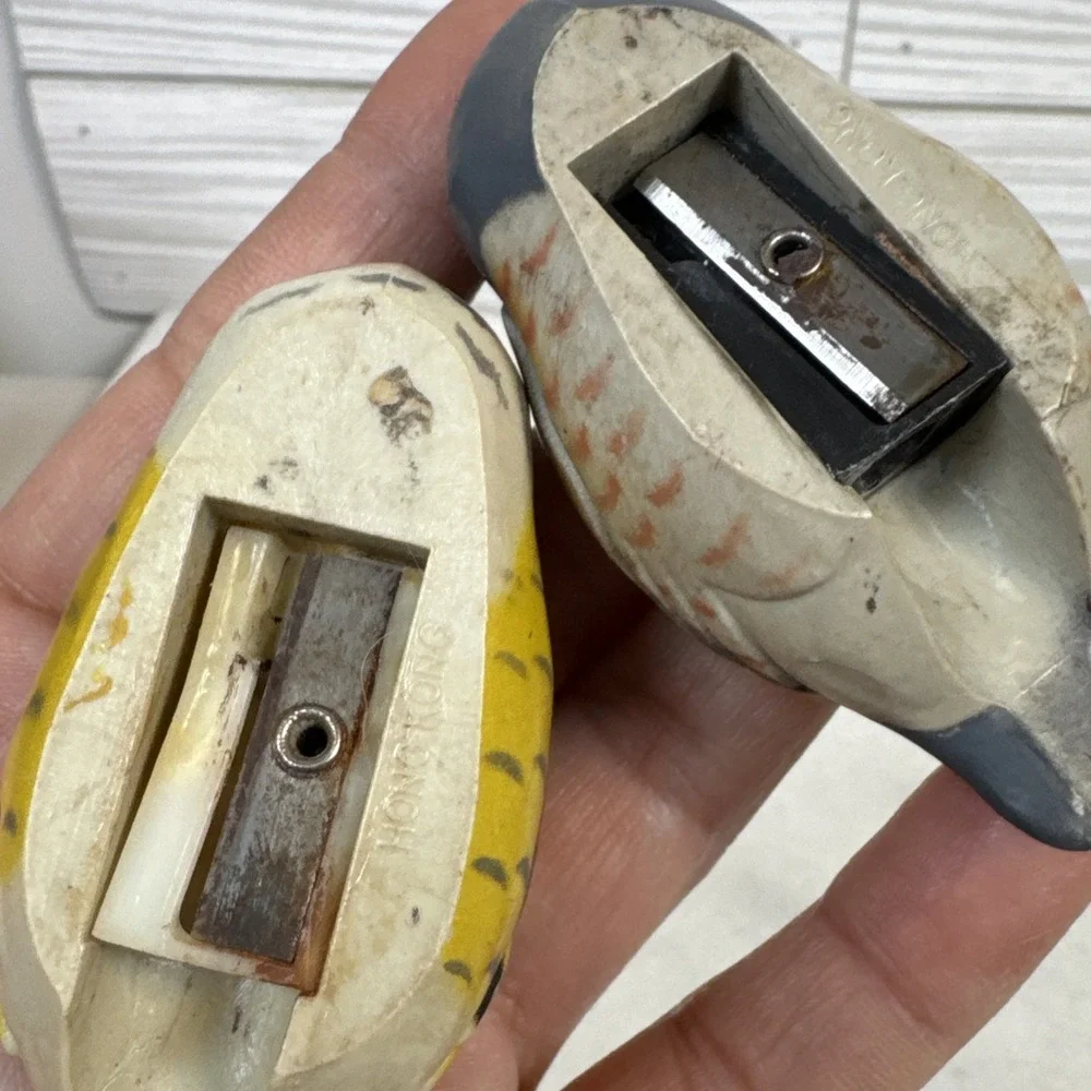 2 - VINTAGE DUCK PENCIL SHARPENERS MADE IN HONG KONG